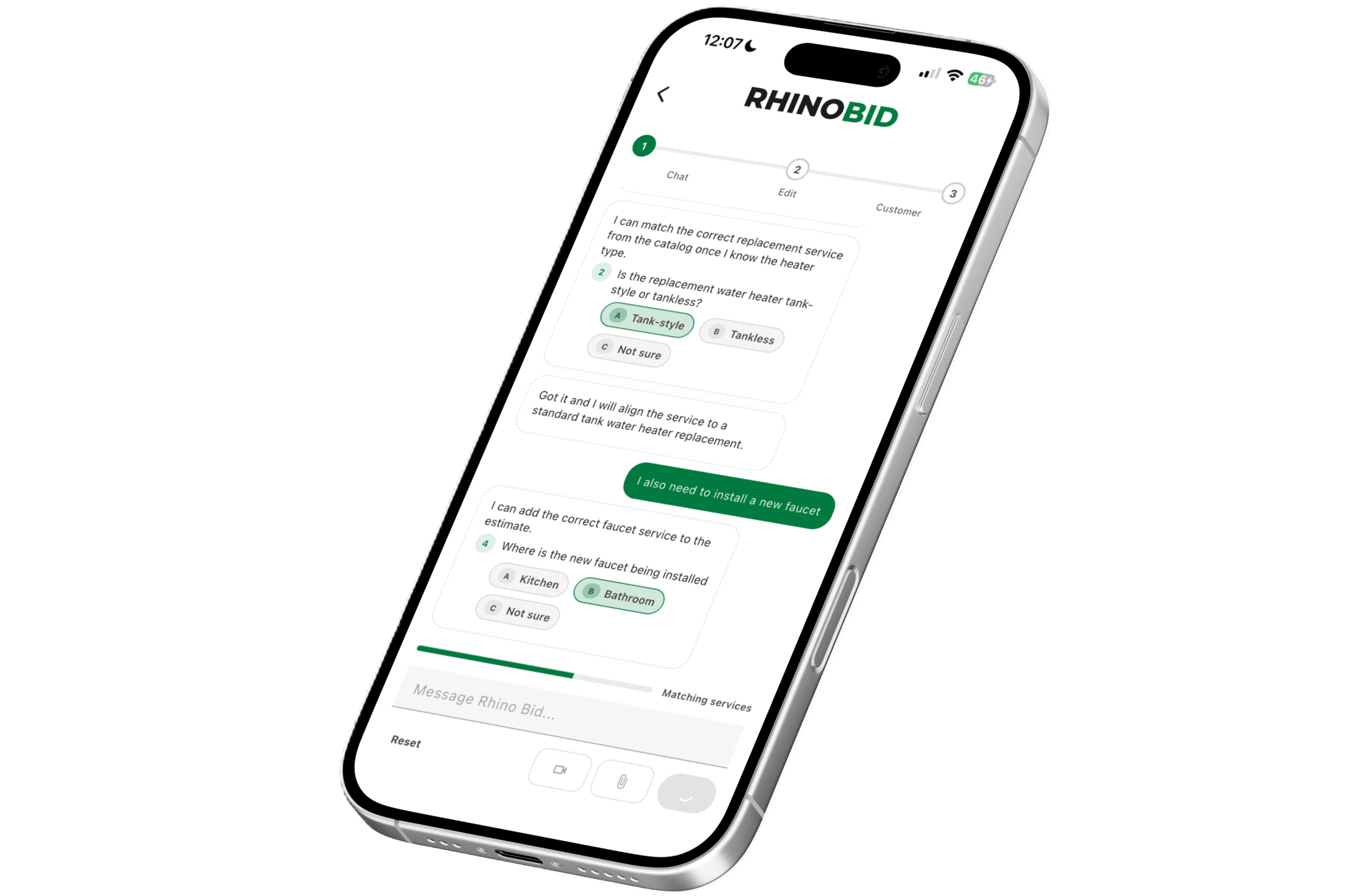 Rhino Bid iPhone app screenshot